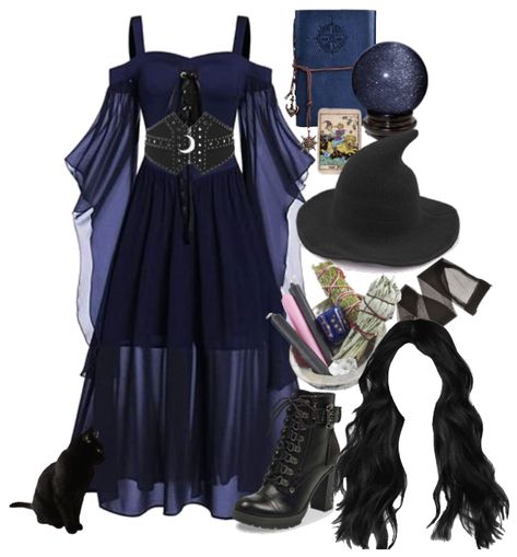 Witch Outfit Cottagecore, Witch Battle Outfit, Daily Witch Outfit, Salem Witch Outfit Aesthetic, Witch Oc Outfit Ideas, Formal Witch Outfit, Thrifted Witch Costume, Wich Outfit Aesthetic, Modern Witch Clothes