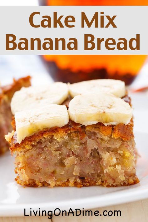 Cake Mix Banana Bread Recipe Quick And Easy Banana Bread Recipe, Easy Banana Cake, Cake Mix Banana Bread, Banana Bread Cake, Boxed Cake Mixes Recipes, Banana Nut Bread Recipe, Nut Bread Recipe, Cake Mix Desserts, Easy Banana Bread Recipe