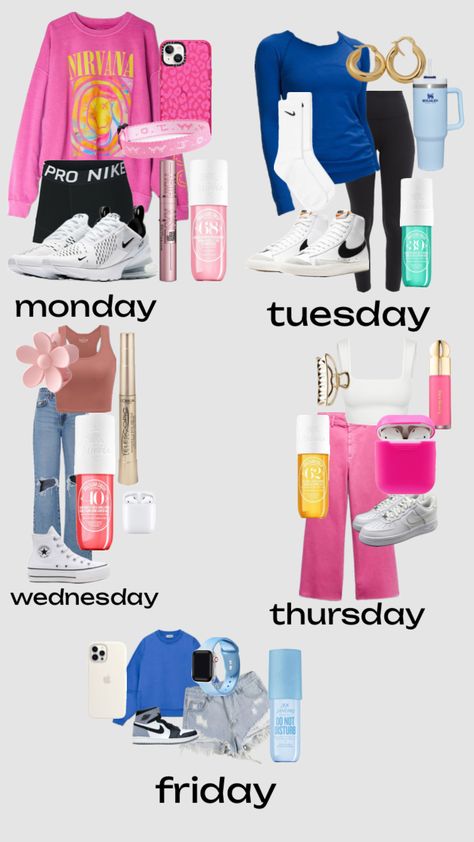 outfits for the week! Shuffles Outfits, Outfits For The Week, Outfits Of The Week, Monday Tuesday Wednesday, Weekly Outfits, Connect With People, Your Aesthetic, Creative Energy, Energy