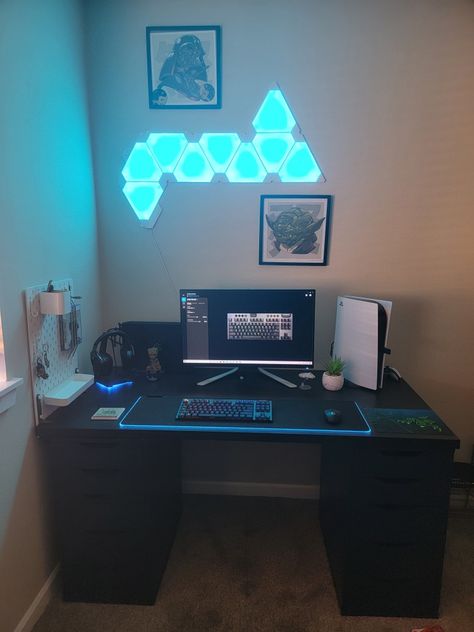 Gaming Desk Setup Ps5, Pc And Ps5 Setup, Ps5 Gaming Setup Bedroom, Ps5 Pc Setup, Ps5 Room Setup, Gaming Setup Ps5, Ps5 Setup Bedroom, Ps5 Set Up, Ps5 Room