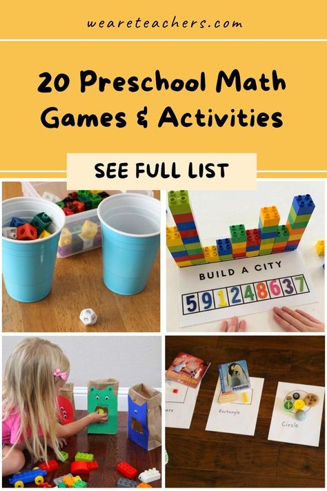 Preschool Math Games and Activities to Engage Young Learners Fun Math Games For Preschoolers, Maths Games For Preschoolers, Preschooler Math Activities, Maths Games Preschool, Asd Maths Activities, Printable Games For Preschoolers, Math Stations For Preschool, Maths Activities For Preschoolers, Maths Games Kindergarten