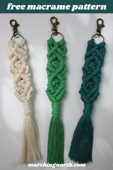 Step By Step Macrame Keychain, 4mm Macrame Cord Projects, Macrame Keychain Tutorial Step By Step, Macrame Keychain Diy Tutorials, Macrame Keychain Pattern, Macrame Keychain Diy, Step By Step Macrame, Keychain Diy Easy, Diamond Keychain