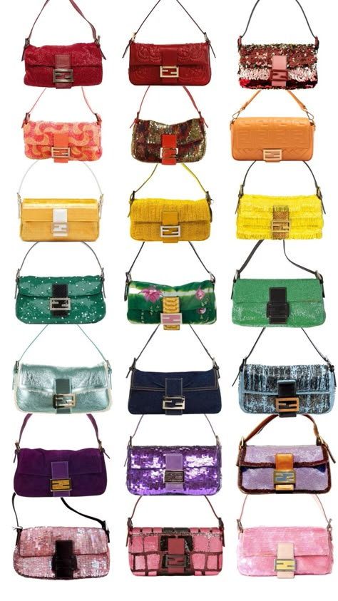 Fendi Vintage Bag, Vintage Fendi Baguette, Ibiza Outfit, Fendi Purses, Bag Wishlist, Rainbow Order, Fendi Vintage, Dream Bag, Luxury Bags Collection