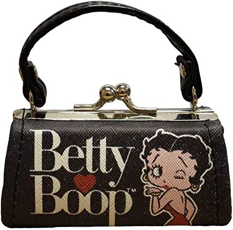 Betty Boop Faux Leather Cute Kisslock Coin Purse (Black) Betty Boop Purses, Mini Coin Purse, Best Purses, Metal Straps, Pretty Bags, Purse Black, Mini Purse, Purse Pouch, Betty Boop