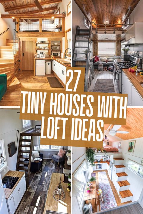 Discover 27 beautiful tiny houses with lofts that redefine small-space living! From cozy sleeping areas to functional office nooks, these loft designs are all about maximizing comfort and creativity. Learn how to incorporate light, optimize safety, and add your personal touch to your tiny home. Whether you’re dreaming of multi-functional spaces or ultimate coziness, these ideas will inspire your loft design. Click to explore these amazing small-space solutions! Space Saving Design Small Houses, Small Loft Ideas Upstairs Low Ceiling, Small Loft Storage Ideas, Stairs In Tiny House, Tiny House With Stand Up Loft, Closing Off A Loft Space, Tiny Cabins Interiors Loft, Tiny House Design Ideas, Tiny House Home Office