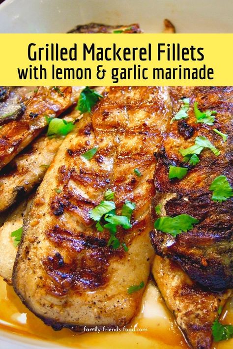 Crispy grilled mackerel with garlic & lemon - a healthy family dinner Mediterranean Mackerel Recipe, Keto Mackerel Recipe, Mackerel Recipe Fillet, Grilled Mackerel Fish Recipes, Smoked Mackerel Fish Recipes, Recipes For Mackerel Fish, Healthy Mackerel Recipe, Mackrell Recipe, Healthy Fish Dishes