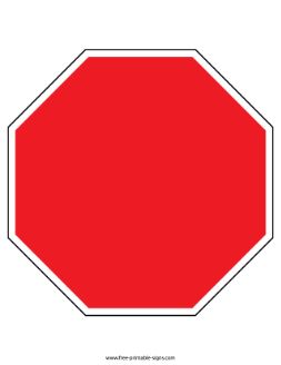 Download this printable blank stop sign that can be used for creating custom signs. The sign has an octagon shape and a red color with no text or other symbols. Stop Sign Coloring Page, Octagon Shape, Stop Sign Room Decor, Stop Signs Printable, Green Stop Sign, Stop Sign Sticker, Stop Sign, Embroidery Cards, Custom Signage