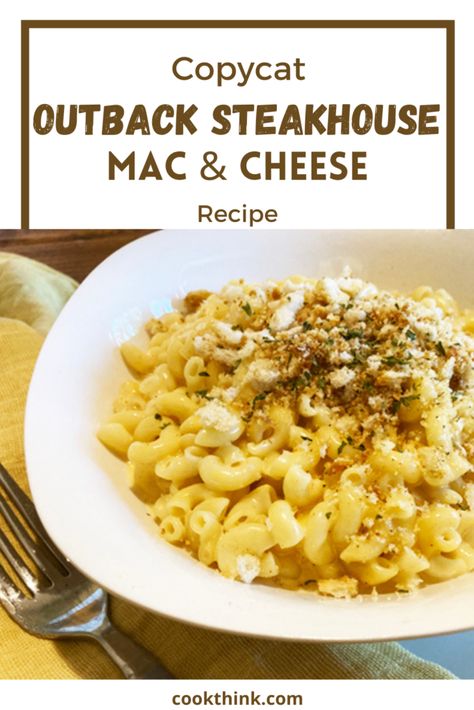 Copycat Outback Mac And Cheese, Outback Mac And Cheese, Outback Mac And Cheese Recipe, Steakhouse Macaroni And Cheese, Outback Steakhouse Mac And Cheese Recipe, Steakhouse Mac And Cheese Recipe, Outback Steakhouse Mac And Cheese, Mac And Cheese With Roux Baked Macaroni, Outback Recipes