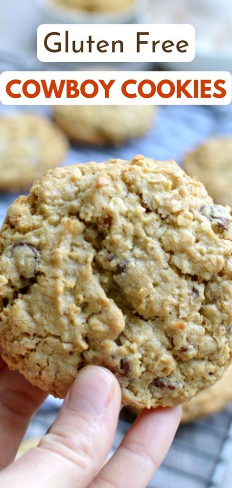 Chunky Cookies, Best Gluten Free Cookies, Cookies Sans Gluten, Glutenfri Baking, Gluten Free Oatmeal Cookies, Oats Chocolate, Cookies Gluten Free, Cowboy Cookies, Gluten Free Cookie Recipes