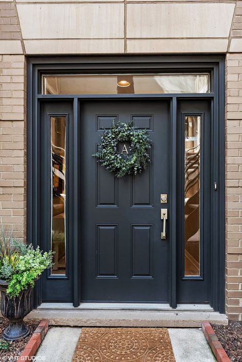 What You Get for $450,000 - The New York Times Front Door Inspiration, Black Front Door, Door Design Ideas, Modern Entrance Door, House Main Door, House Main Door Design, Black Front Doors, Modern Entrance, Front Door Ideas