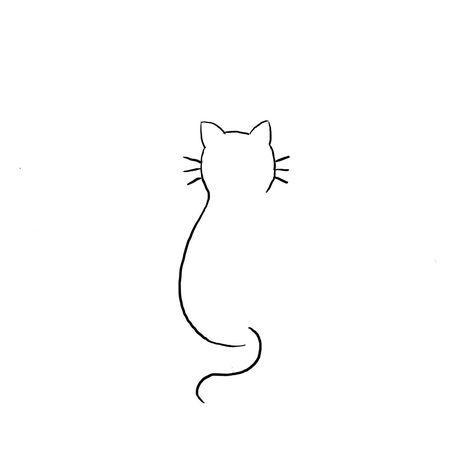 Kerry's Tattoo Simple Tattoos Sketch, Tabby Cat Tattoo Simple, Cat Tattoo Designs Simple, Small Cat Tattoo Simple, Mini Cat Tattoo, Cat Embroidery Simple, 2 Cats Tattoo, Cat Tattoo Outline, Simple Cat Tattoo