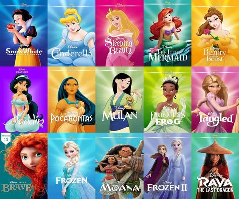 Disney Princess In Order, Disney Movies Princess, Chel Disney, Disney Princess Names, Anastacia Disney, Disney Cartoon Movies, Old Disney Movies, Disney Movie Scenes, Good Animated Movies