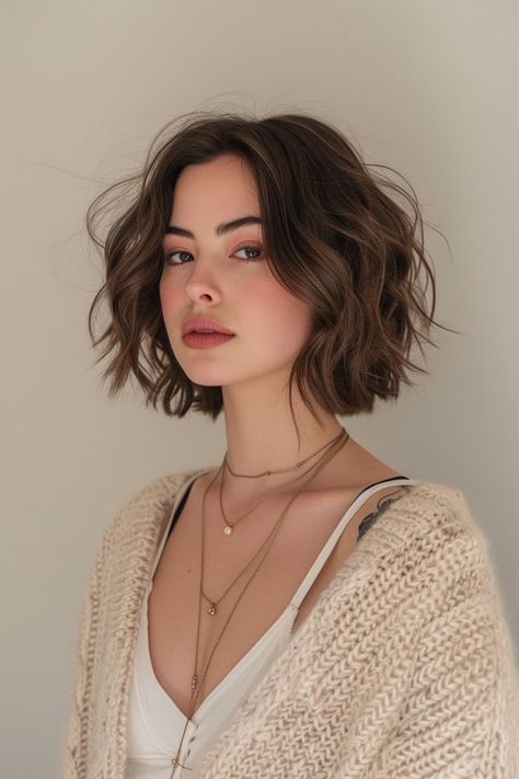 Short Wavy Haircuts, Wavy Bob Haircuts, Wavy Haircuts, Hair Inspiration Short, Short Wavy Hair, Short Wavy, Penteado Cabelo Curto, Trendy Hair, Short Hair Haircuts