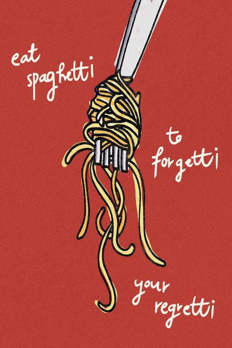 Spaghetti Food Print, Modern Funky Kitchen Wall Decor, Modern Mid Century, Apartment Decor Aesthetic Poster To Print, Dopamine Art Aesthetic, Funny Food Posters, 70s Kitchen Art, Funky Kitchen Artwork, Pasta Poster Art Prints, Retro Kitchen Poster, Funky Aesthetic, Funky Kitchen