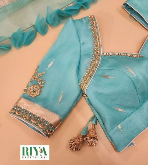 Neckline Work Designs, Simple Gold Blouse Designs, Working Blouse Designs, Shoulder Work Blouse Designs, Blue Blouse Designs Latest, Pattu Blouse Neck Designs, Lehenga Long Blouse Designs, Designer Saree Blouse Patterns Latest, Back Neckline Designs