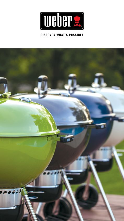 Brighten up your backyard with a Weber Master-Touch Charcoal Grill in 4 exclusive colors. Available just in time for Father’s Day. Backyards Landscapes, Backyard Grill Ideas, Charcoal Grilling, Gourmet Bbq, Charcoal Grills, Backyard Grilling, Weber Grill, Raised Garden Beds Diy, Wood Pellets