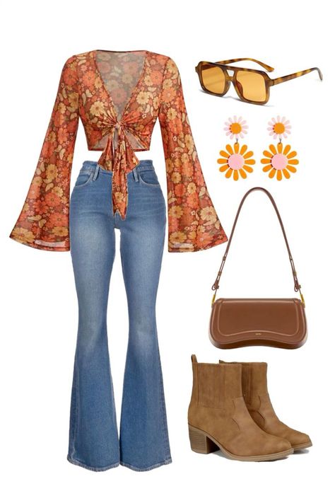 #outfitinspo #retro #70s #vintage #fashion #outfitideas #fashionideas Outfits 70s Style, 70s Aesthetic Fashion, Decades Outfits, Stile Hippie Chic, 70s Disco Outfit, 70s Fashion Outfits, 70s Inspired Outfits, 70 Outfits, 70s Vintage Fashion