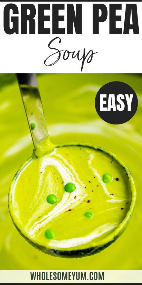 Pea Soup Recipe Pea Cream Soup, Easy Pea Soup Recipe, Pee Soup Recipes, Green Peas Soup Recipe, Sweet Pea Soup Recipe, Green Peas Soup, Creamy Pea Soup, Green Pea Soup Recipe, Pea Soup Recipe Vegetarian