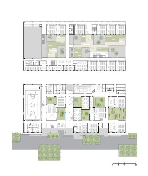 Shibukawa eder school plan 01 School Floorplans, School Building Plans, Elementary School Architecture, School Floor Plan, High School Plan, Sustainable Schools, School Floor, High School Design, School Building Design