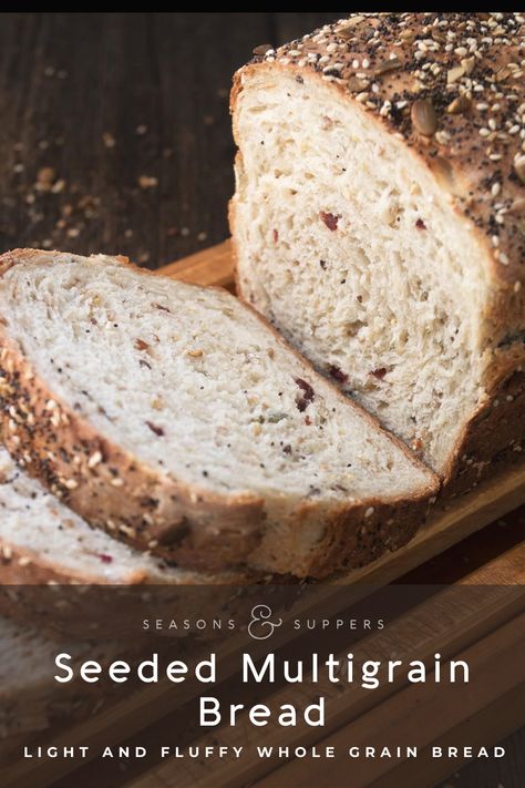 Multigrain Sandwich Bread, Sandwhich Bread, Multigrain Bread Recipe, Seeded Bread Recipes, Multi Grain Bread, Sourdough Bread Sandwiches, Multigrain Bread, Wheat Bread Recipe, Sandwich Bread Recipes