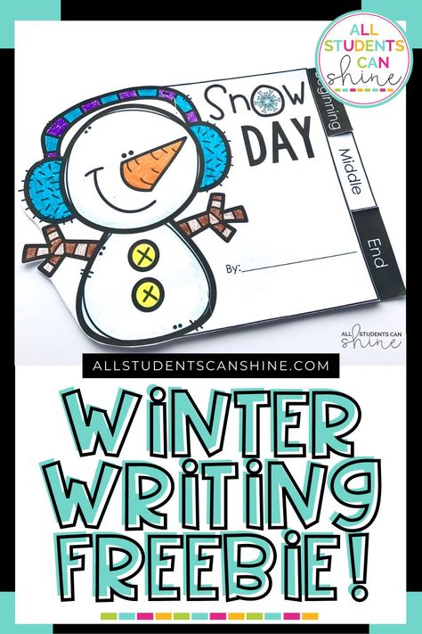 This winter themed writing freebie is a great way to get kindergarten and 1st grade writing the beginning, middle and end of a story. This snowman writing activity  comes in a fun, easy-to-assemble writing flip book format. Story Writing Grade 2, If I Lived In A Snowglobe Writing, Winter Writing First Grade, Christmas Writing Activities Kindergarten, Sneezy The Snowman Activities Free, Snowman Writing Activity, January Kindergarten Activities, Snowman Writing Activities, Saturday Activities