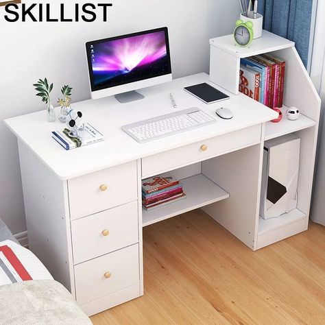 Studying Desk Design, Best Study Table Designs, Small Office Table Ideas, Computer Table Design Ideas For Home, Studying Table Design, Pc Table Computer Desks, Simple Study Desk Decor, Office Table Design Small Spaces, Pc Table Design