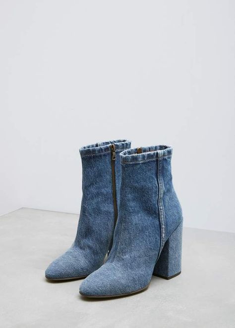 Dries Van Noten Denim Ankle Boot Denim Boots Outfit, Royal Blue Outfits, Cute Ankle Boots, Low Ankle Boots, Boots Outfit Ankle, Tan Ankle Boots, Shoes Heels Classy, Ankle Boots Flat, Black Leather Ankle Boots