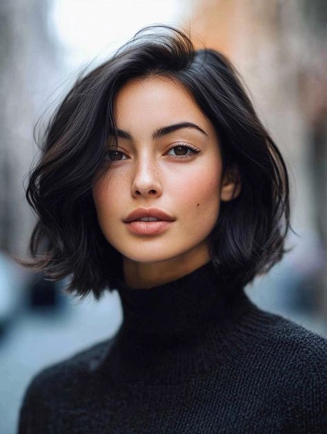 Stylish and Manageable Bob Haircuts for Thick Hair Modern Bob Haircut Thick Hair, Bob For Coarse Thick Hair, Bob Balayage Brunette Dark, Bobs Haircuts For Thick Hair, Bob Haircuts For Women Brunette, Sleek Black Bob, Textured Bob Side Part, High Bob Haircut, Baroque Bob Hair 2024