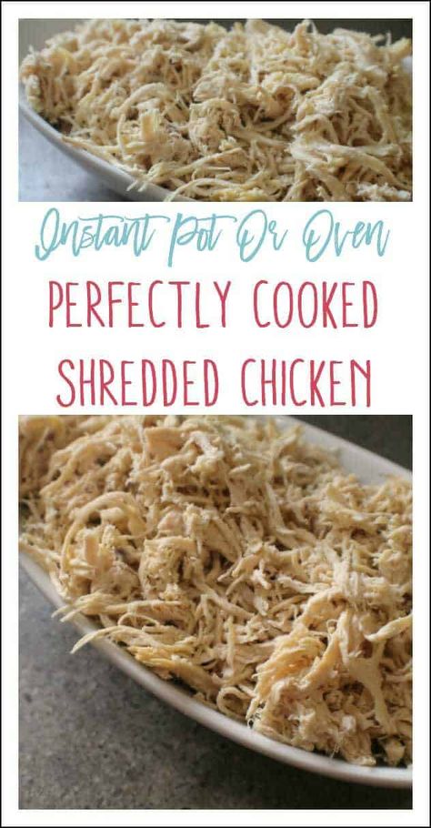 Shredded Chicken In The Oven, Shredded Chicken Breast Recipes, Tacos Crockpot, Instant Pot Shredded Chicken, Chicken In The Instant Pot, Chicken Breast Oven, Chicken In The Oven, Easy Shredded Chicken, Make Shredded Chicken