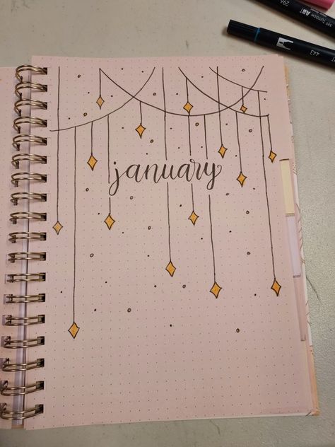 January Journal Doodles, Bujo Month Title Page, 2024 Journal January, January Journaling Ideas, Bojo Journal Ideas January, 2024 Cover Page Ideas, Journaling Ideas For January, 2025 Title Page, 2024 Title Page Ideas