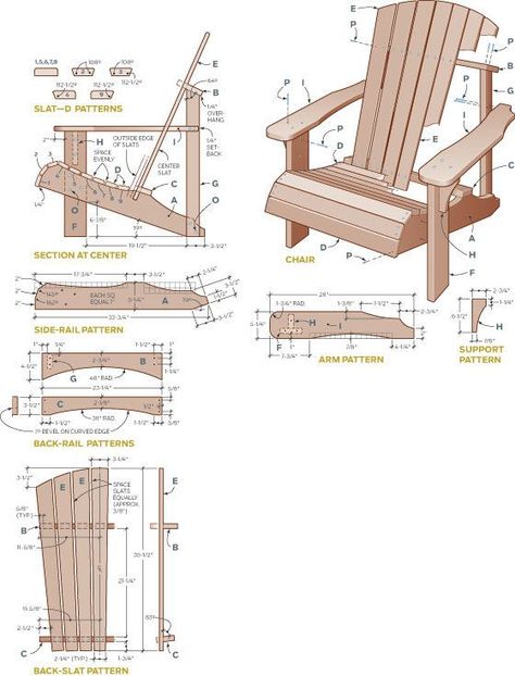 Kursi Outdoor, Adirondack Chairs Diy, Wheelchairs Design, Adirondack Chair Plans Free, Chair Woodworking Plans, Adirondack Chair Plans, Woodworking Chair, Woodworking Furniture Plans, Outdoor Furniture Plans