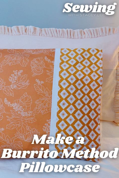 How to sew a pillowcase Sew Pillowcase, Pillowcase Diy, Homemade Pillow Cases, Burrito Pillowcase, Make A Pillowcase, Sewing Pillow Cases, Diy Pillowcase, Pillowcase Tutorial, Fancy Pillows