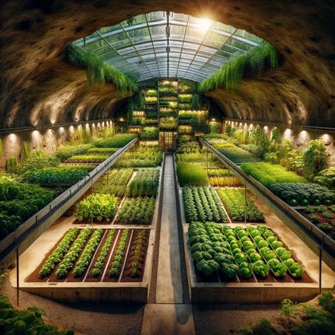 Grow Food Year Round in a Underground Greenhouse – WAWstock Below Ground Greenhouse, Bunker Greenhouse, Greenhouse Food Garden, Home Grown Food, Commercial Greenhouse Ideas, Underground Green House, Underground Greenhouse Diy, Underground Gardening, Subterranean Greenhouse