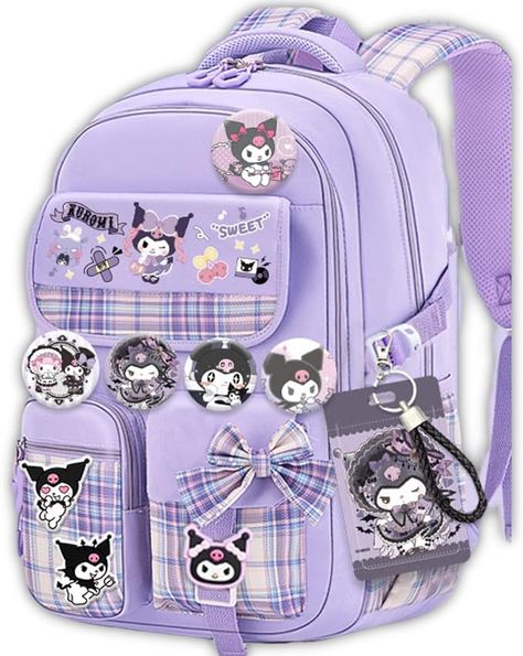 Amazon.com | Vivixilan Kawaii Backpack with 18Pcs Accessories Anime Cartoon Anti-Theft Travel Aesthetic New Semester Gifts Bag with Cute Pins | Casual Daypacks School Bag Ideas, Anime Backpack, Accessories Anime, New Semester, Pink Dorm, Anime Bag, Stylish School Bags, Kawaii Bags, Kawaii Backpack