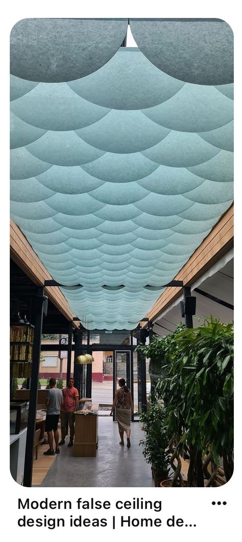 Mall Ceiling Design, Ceiling Design Commercial, Drop Off Design Architecture, Drop Ceiling Design, Fish Architecture, Ceiling Covering Ideas, Cheap Ceiling Covering Ideas, Ceiling Fan Vaulted Ceiling, Modern False Ceiling Design