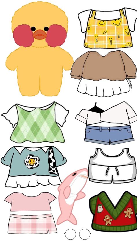 Paper Crafts Duck, Diy Paper Doll Clothes, Paper Doll Crafts Ideas, Duck Diy Craft, Paper Crafts To Print, Diy Paper Dolls Ideas, Paper Duck Template, Paper Duck Printable, Print Out Crafts