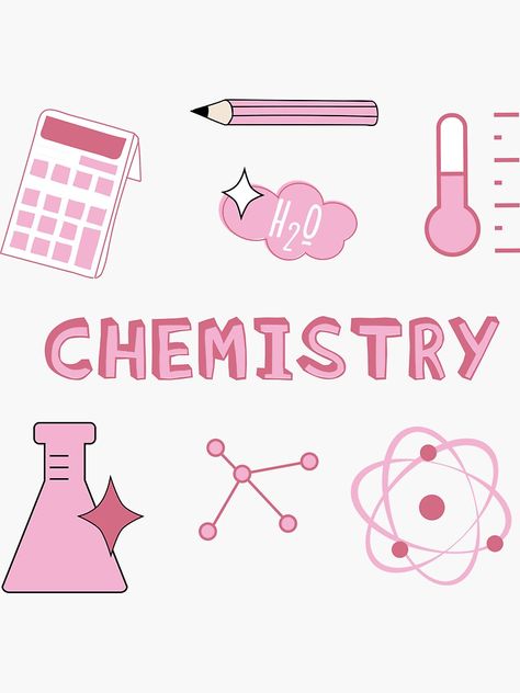 Chemistry Binder Cover Ideas, Chemistry Asthetic Picture, Pink Chemistry Aesthetic, Chemistry Binder Cover, Chemistry Design Ideas, Pink Chemistry, Aesthetic Chemistry, Diy Notebook Cover For School, Chemistry Stickers