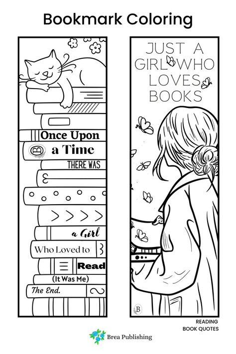 Bookmark Coloring, Buku Diy, Free Printable Bookmarks, Handmade Bookmarks Diy, Book Reading Journal, Creative Bookmarks, Bookmark Craft, Coloring Bookmarks, Seni Dan Kraf