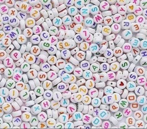 Making Bracelets, Alphabet Beads, Jewelry Making Bracelet, 26 Letters, Letter Beads, White Letters, Beaded Material, Heart Pattern, Beads For Jewelry Making