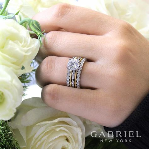 Spring is here! #GabrielNY #GabrielandCo #NewYorkCity #EngagementRing #Bridal #NewYork #NYC #loveYou #Tulips #BrideToBe #bridetoBride #Diamonds #Love #Ring #TrueLove #musthave #DreamWedding #WeddingInspiration #Glamour #heart #love #anniversary #design #jewelry #whitegold #diamond #ringgoals #rosegold #spring #florals  Style:  ER12199R6M84JJ Gold Engagement Rings Indian, Minimalistic Jewellery, Fancy Diamond Ring, Modern Gold Jewelry, Gold Mangalsutra Designs, Engagement Dress, Jewelry Set Design, Bridal Accessories Jewelry, Gold Mangalsutra