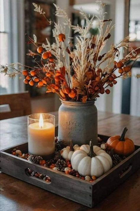 Fall Dining Room Centerpiece Ideas, Kitchen Cute Decor, Fall Decor For Bedroom Cozy, Outside Autumn Decorations, Modern Cottage Fall Decor, Fall Fireplace Decor Mantles Neutral, House Fall Decorations, Fall Vintage Decor Ideas, Subtle Fall Decor Living Room