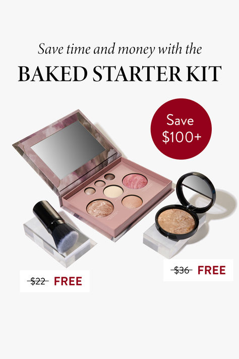 Let's make it easy for you. Laura's Baked Starter Kit includes a selection of bestselling baked beauty favorites to fall in love with.  What's included: ⭐️ Baked Balance-n-Brighten Foundation (In your perfect shade!) ❤️ Best of the Best Face Palette - Includes blush, bronzer, highlighters and eyeshadows! 🖌️ Travel-friendly Rectractable Angled Kabuki Brush  Shop the set on laurageller.com Fall Makeup Trend, Laura Geller Makeup, Artist Tips, Makeup Artist Tips, Glasses Makeup, Face Makeup Tips, Kabuki Brush, Face Palette, Beauty Products Drugstore