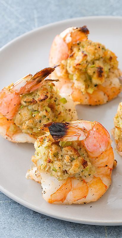 Stuffed Jumbo Shrimp, Baked Stuffed Shrimp Recipes, Baked Stuffed Shrimp, Stuffed Shrimp, Shrimp Appetizer, Cooked Shrimp, Snack Lunch, Shrimp And Broccoli, Baked Shrimp