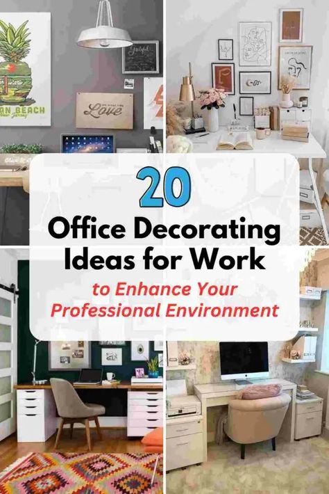 Boost Productivity with These 20 Office Decorating Ideas for Work 39 Decorate Work Office, Decorate Office At Work, Work Office Decor Professional, Office Decorating Ideas For Work, Professional Office Decorating Ideas, Office Decor Ideas For Women, Decorating Your Office At Work, Office Ideas For Work, Work Office Ideas