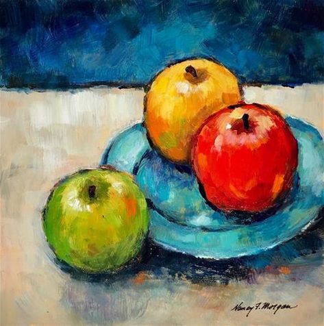 Still Life For Kids, Plated Food, Apple Painting, Fruit Painting, Food Challenge, Daily Painting, Still Life Art, Fruit Art, Daily Paintworks