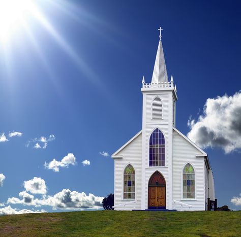 little white church Country Churches, Country Church, Green, White