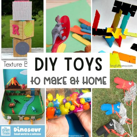 With some creative thinking and some household items, you can easily make fun DIY homemade toys for kids. Make Toys From Recycled Materials, Upcycle Toys Diy, Homemade Toys For Toddlers, Homemade Toys For Kids, Toys To Make For Kids, Diy Educational Toys For Toddlers, Handmade Toys For Kids, Homemade Kids Toys, Diy Toys For Kids