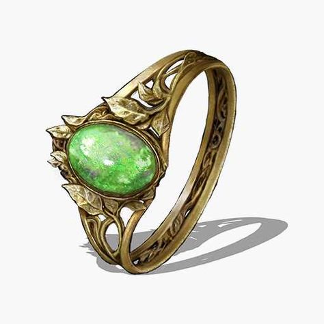 Verdance: Wearing this emerald ring increases the effects of healing spells on the wearer. It is currently worn by the High King of Gefford. Wedding Ring Green, Artifact Art, Magic Jewelry, Anime Magic, Fantasy Ring, Heroic Fantasy, Fantasy Props, Fantasy Wedding, Magical Jewelry