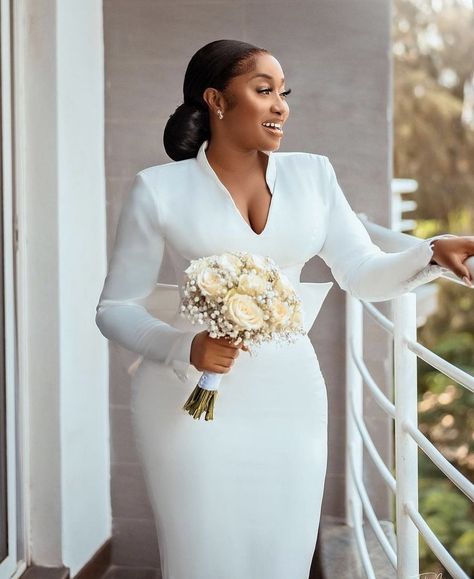 Civil Wedding Dresses Black Women, Civil Wedding Dresses Classy, Courthouse Wedding Dress Short, Wedding Dress With Detachable Train, Civil Dress, Dress With Detachable Train, Courthouse Wedding Dress, Elegant Bridal Gown, Civil Wedding Dresses