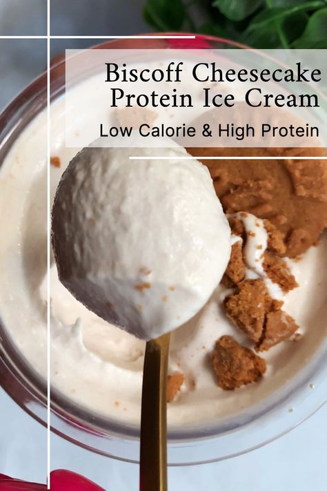 Low Sugar Ice Cream, Low Sugar Cookies, Low Calorie Ice Cream, Protein Ice Cream Recipe, Protein Ice Cream Recipes, Low Carb Cookies Recipes, Gourmet Ice Cream, Cookie Board, Biscoff Cheesecake